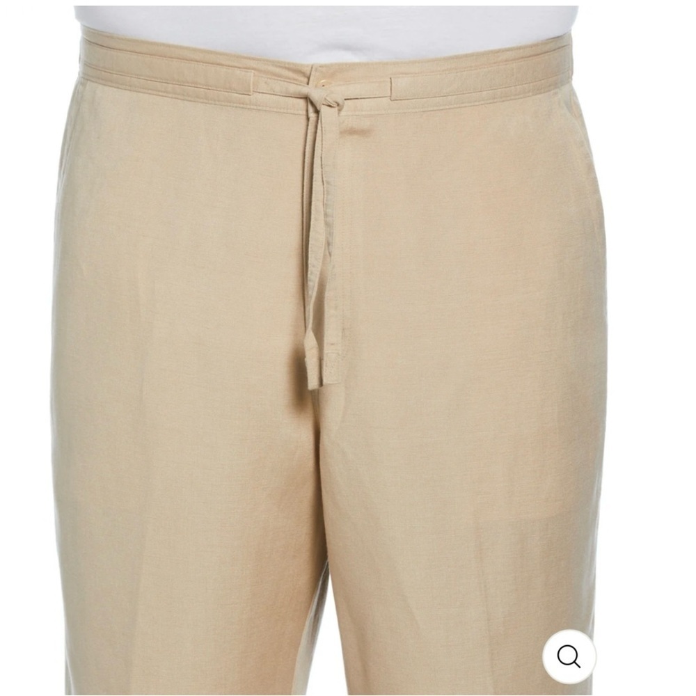 Cubavera Men's Beige Mid-Rise Drawstring Waist Textured Pants Size LX32
